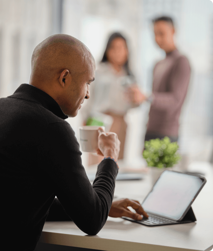 Man working on laptop 