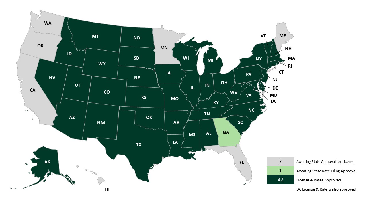 First Founders Assurance Company Map